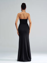 Strapless Corset Panel Split Cocktail Dress